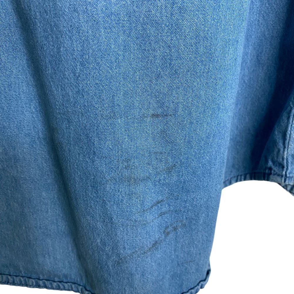 Paradise Point Vtg. Blue Denim "Coca-Cola" Shirt with Pointed Collar Size XL Y2K - Picture 8 of 13